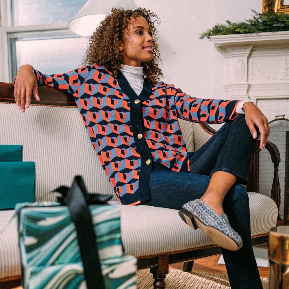Tuckernuck Lauren Geometric Cardigan Sweater XS
